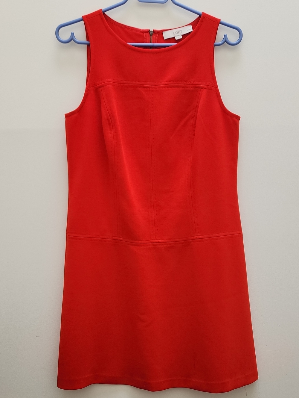 LOFT Bright Red Sleeveless Shift Dress